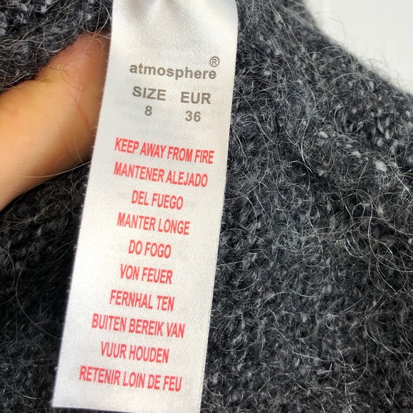 Atmosphere Mohair Blend Collared Single Button Cardigan Sz 8 - Picture 8 of 10